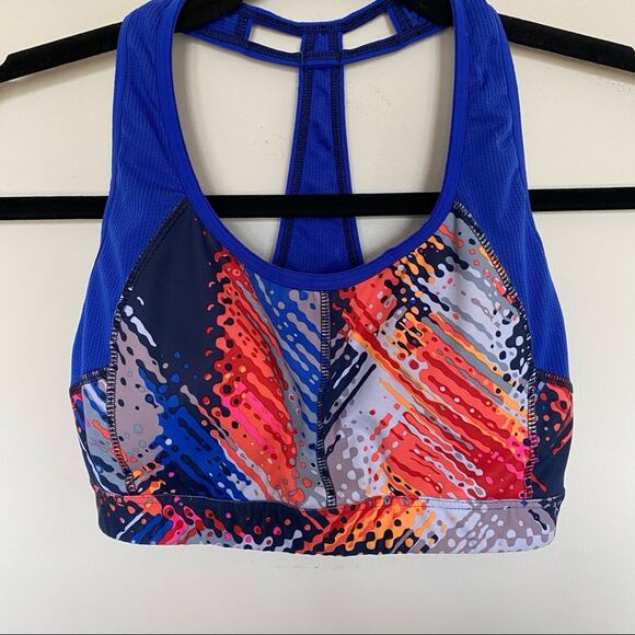 Athleta | Padded Colorful Sports Racerback Bra - Picture 1 of 5